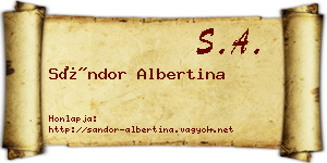 Sándor Albertina névjegykártya